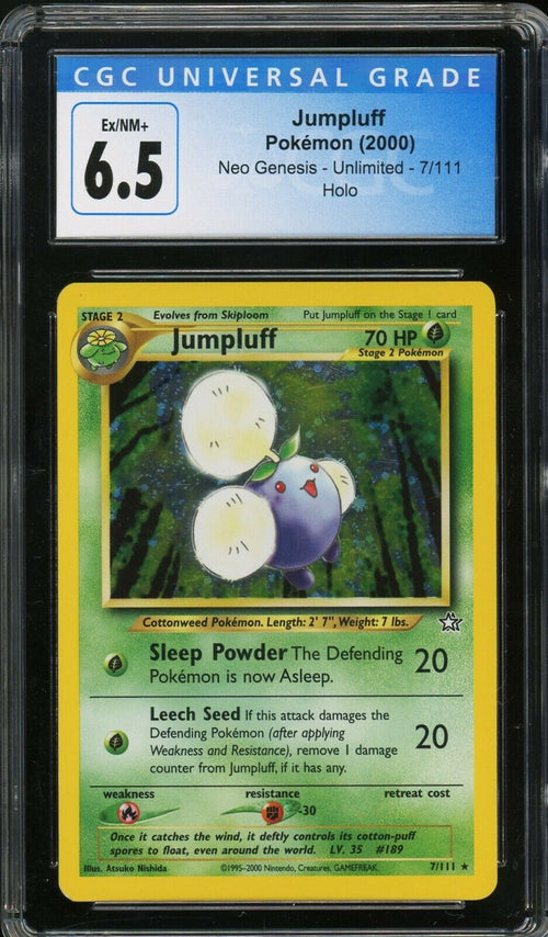 CGC 6.5 EX-MT+ 2000 Pokemon - Neo Genesis - Jumpluff - Holo - #7