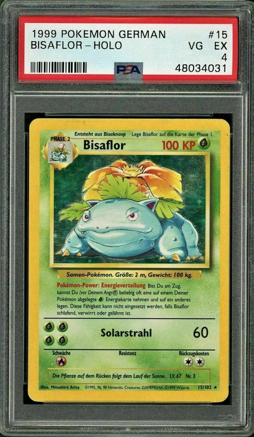 PSA 4 VG-EX 1999 Pokemon Base Set German Bisaflor - Venusaur - Holo #15