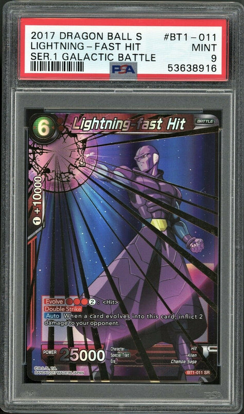 PSA 9 MINT 2017 DBS - Lightning Fast Hit - Ser 1 Galactic Battle BT1-011