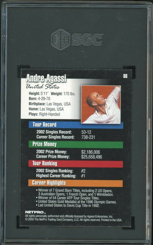 SGC 8 NM-MT 2003 Netpro - Andre Agassi - #86