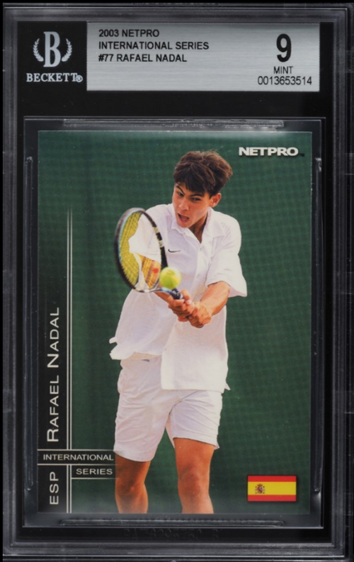 BGS 9 MINT 2003 Netpro International Series Rafael Nadal ROOKIE #77