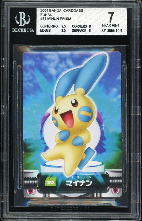 BGS 7 NM 2004 Pokemon Bandai Carddass - Minun Prism #83