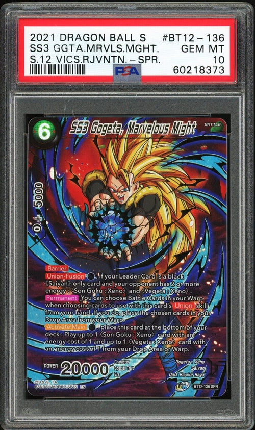 PSA 10 - 2021 DBS SS3 Gogeta, Marvelous Might - SPR - BT12-136