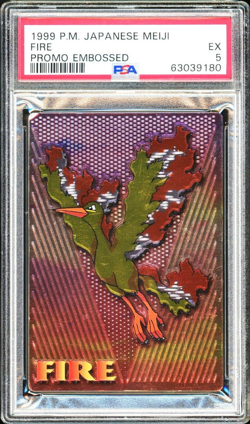 PSA 5 EX 1999 Pokemon Japanese Meiji - Moltres - Fire - Promo Embossed