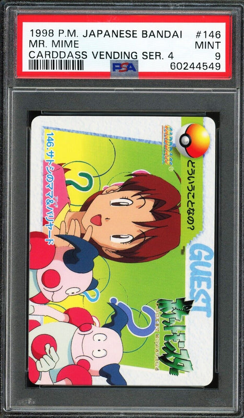 PSA 9 MINT 1998 Pokemon JPN Bandai Carddass Vending S4 - Mr. Mime #146