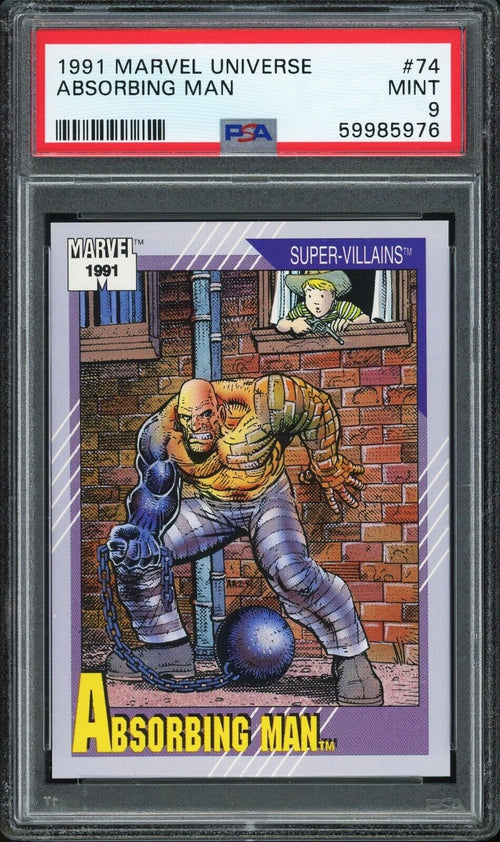 PSA 9 MINT 1991 Marvel Universe - Absorbing Man #74