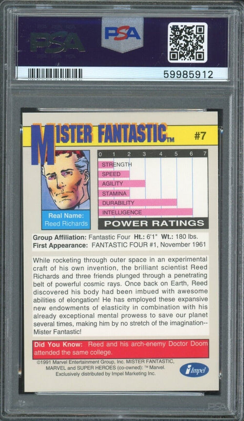 PSA 9 MINT 1991 Marvel Universe - Mister Fanatic #7