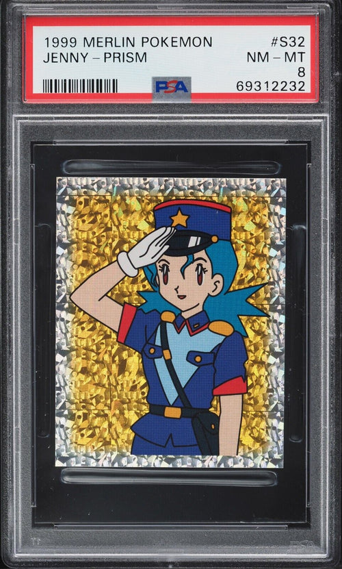 PSA 8 NM-MT 1999 Merlin Pokemon Stickers Prism Jenny #S32