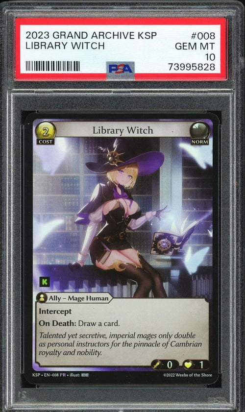 PSA 10 GEM MT 2023 Grand Archive Kickstarter Promo - Library Witch #008