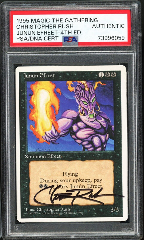 PSA AUTH 1995 Magic The Gathering - Junun Efreet - Christopher Rush Signed AUTO