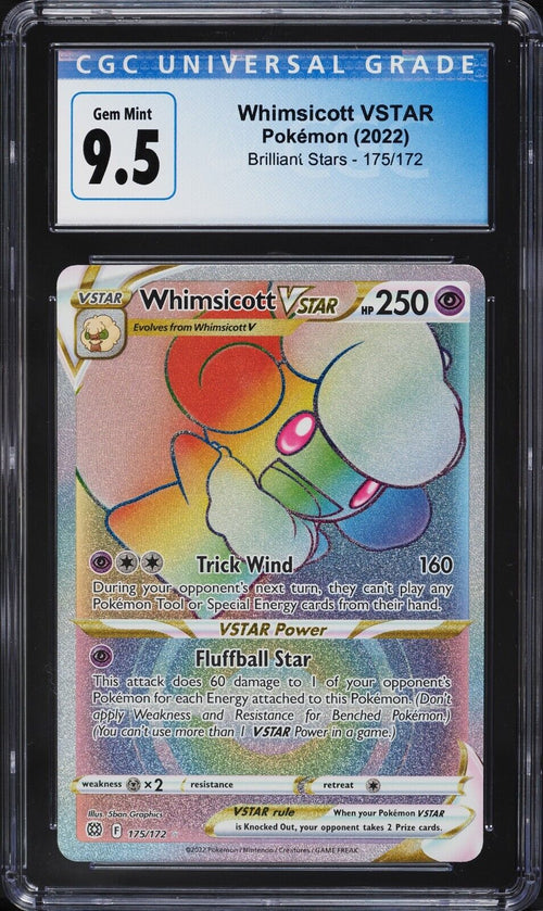 CGC 9.5 GEM MT 2022 Pokemon SWSH Brilliant Stars Hyper Rare Whimsicott VSTAR #17