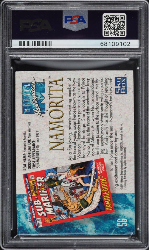 PSA 9 MINT 1992 Skybox Marvel Masterpieces Namorita #56