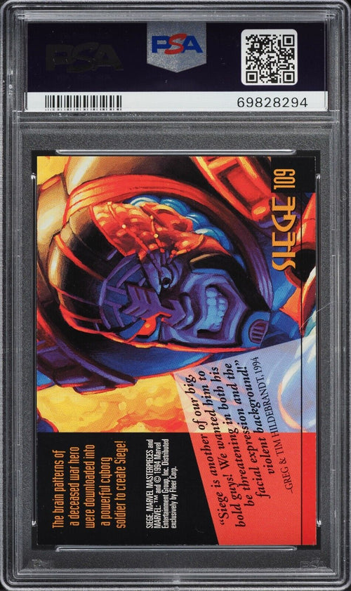 PSA 9 MINT 1994 Marvel Masterpieces Siege #109