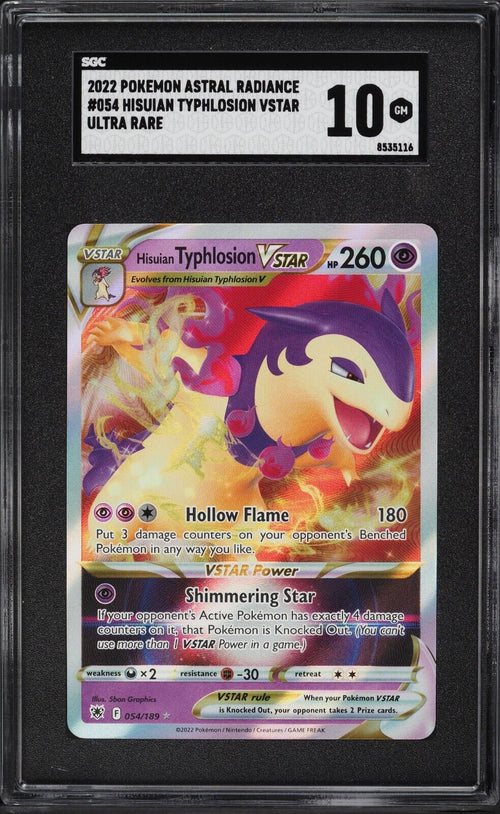 SGC 10 GEM MT 2022 Pokemon SWSH Astral Radiance Hisuian Typhlosion VSTAR #54