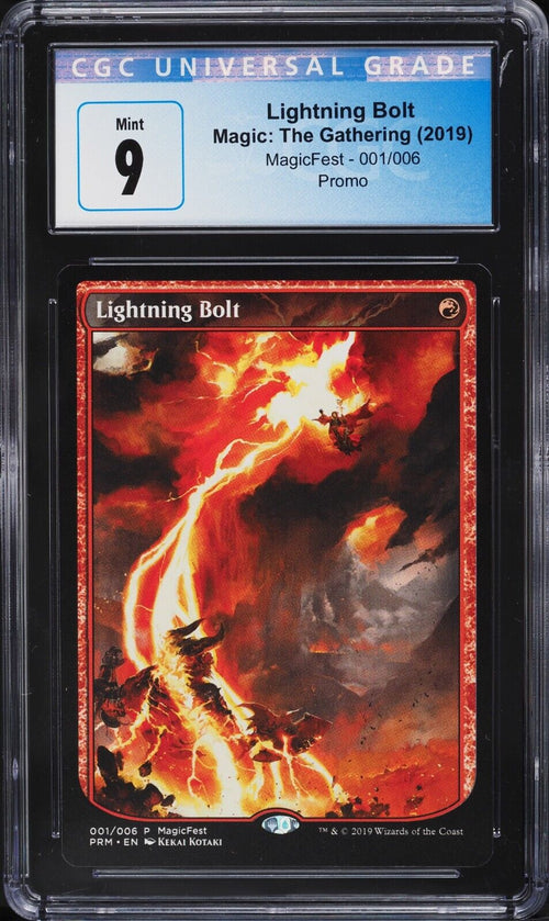 CGC 9 MINT 2019 Magic The Gathering MTG MagicFest Lightning Bolt #1