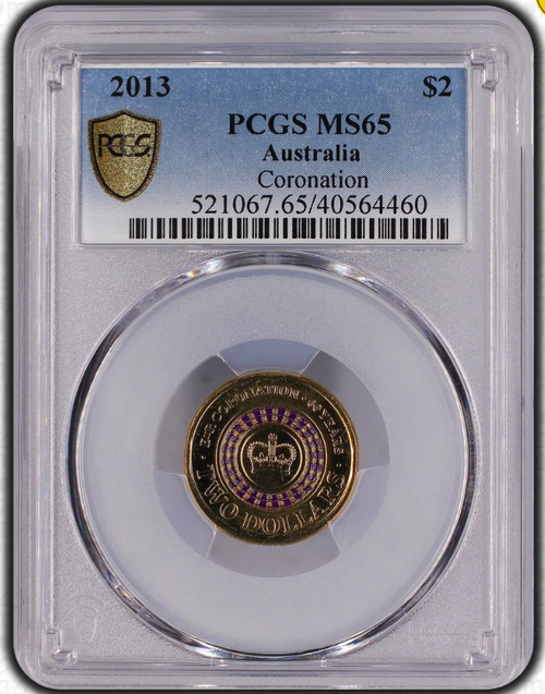 PCGS MS65 2013 RAM Australia Queen's Coronation 60th Anniversary $2 Coin [D]