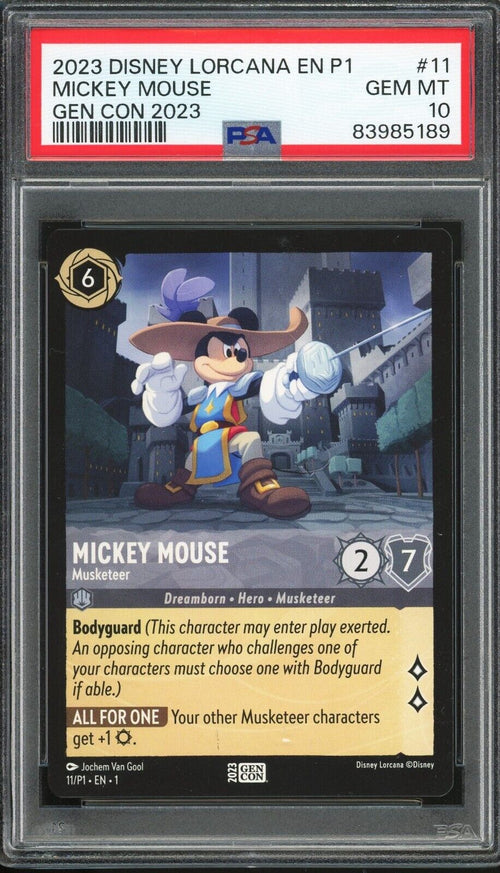 PSA 10 GEM MT 2023 Disney Lorcana EN P1 - Mickey Mouse Musketeer - GENCON #11
