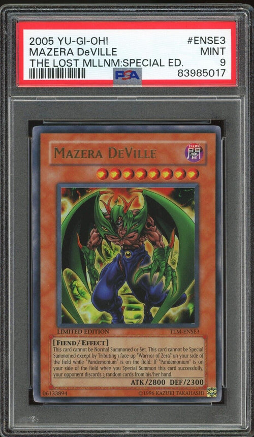 PSA 9 MINT 2005 Yu-Gi-Oh! Lost Millennium TLM-ENSE3 Mazera DeVille