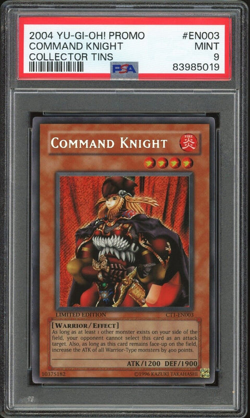 PSA 9 MINT 2004 Yu-Gi-Oh! Promo CT1-EN003 Command Knight Collector Tins