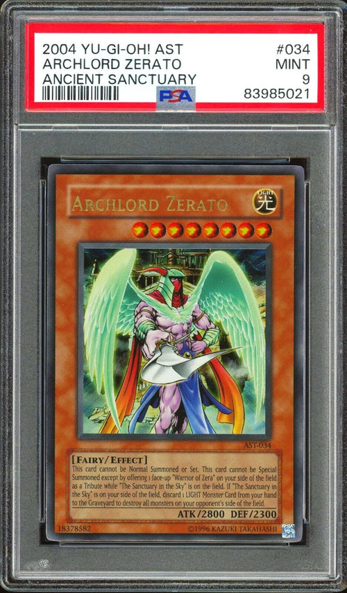 PSA 9 MINT 2004 Yu-Gi-Oh AST-034 Ancient Sanctuary - Archlord Zerato