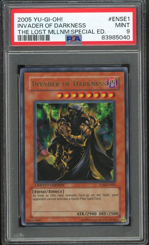PSA 9 MINT 2005 Yu-Gi-Oh! the Lost Millennium TLM-ENSE1 Invader of Darkness