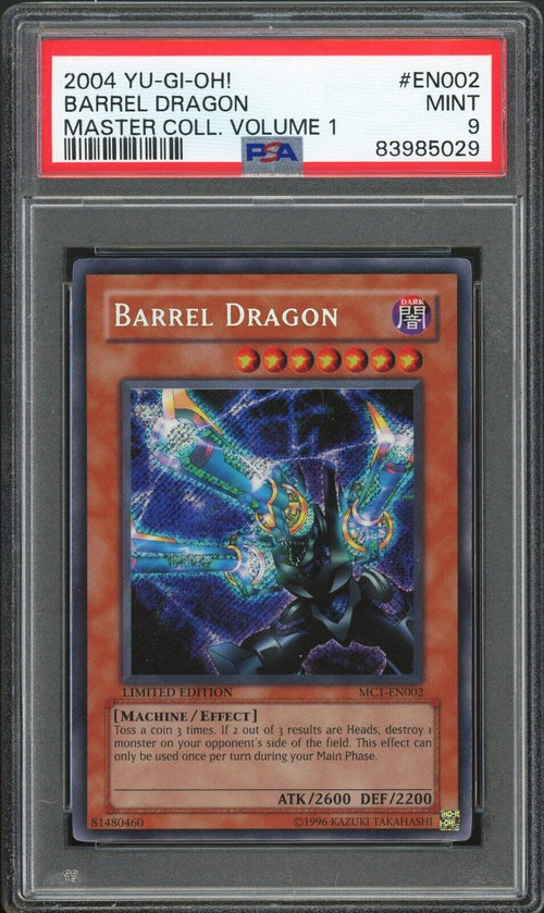 PSA 9 MINT 2004 Yu-Gi-Oh! Master Collection Volume 1 MC1-EN002 Barrel Dragon