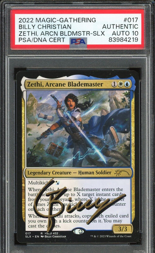 PSA AUTO 10 -  2022 MAGIC THE GATHERING ZETHI ARCANE - BILLY CHRISTIAN SIGNED
