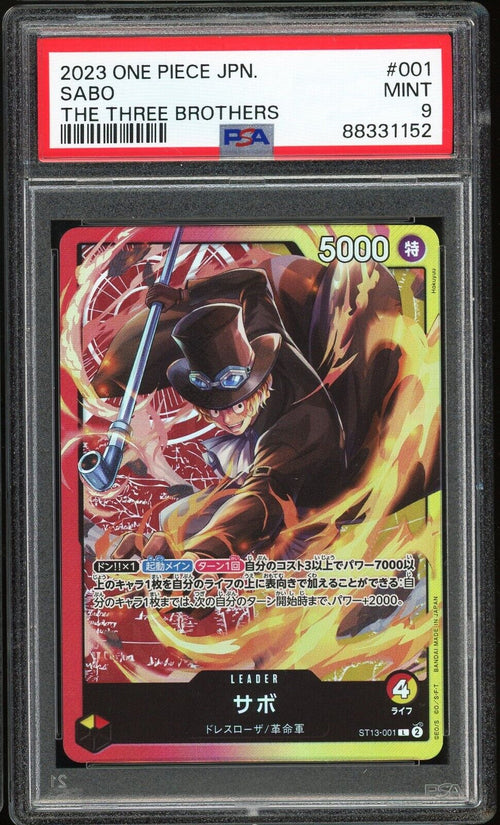 PSA 9 - 2023 ONE PIECE JAPANESE ULTIMATE DECK-THE THREE BROTHERS 001 SABO