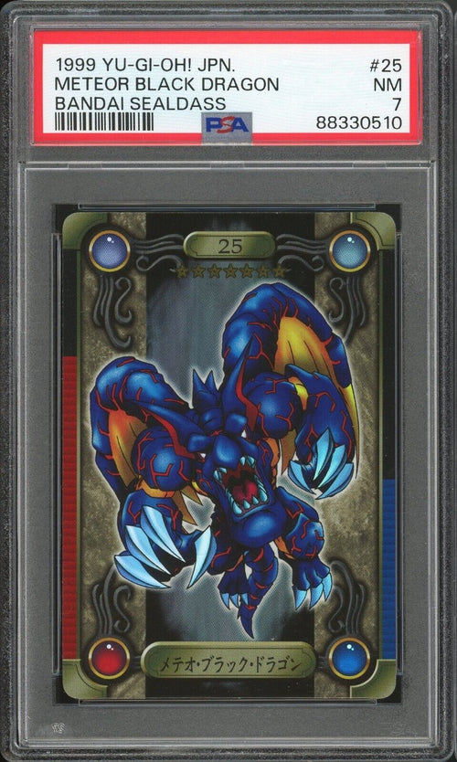 PSA 7 - 1999 YU-GI-OH! JAPANESE BANDAI SEALDASS 25 METEOR BLACK DRAGON