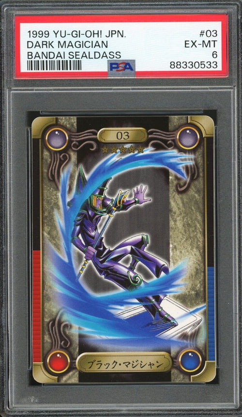 PSA 6 - 1999 YU-GI-OH! JAPANESE BANDAI SEALDASS 03 DARK MAGICIAN