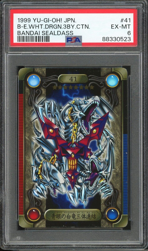 PSA 6 - 1999 YU-GI-OH! JPN BANDAI SEALDASS 41 BLUE-EYES WHITE DRAGON'S 3 BODY