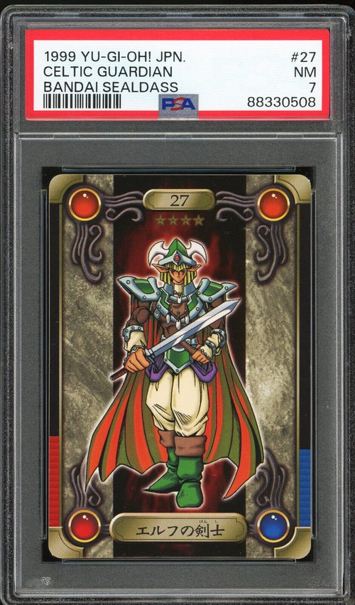 PSA 7 - 1999 YU-GI-OH! JAPANESE BANDAI SEALDASS 27 CELTIC GUARDIAN