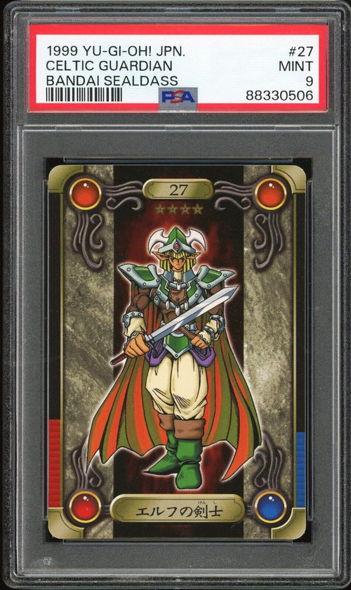 PSA 9 - 1999 YU-GI-OH! JAPANESE BANDAI SEALDASS 27 CELTIC GUARDIAN