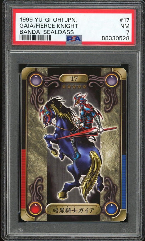 PSA 7 - 1999 YU-GI-OH! JAPANESE BANDAI SEALDASS 17 GAIA THE FIERCE KNIGHT