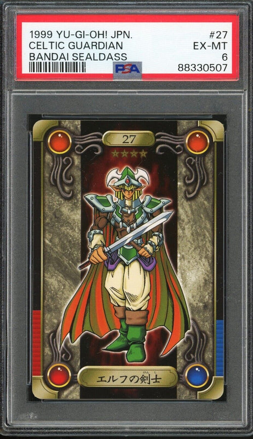 PSA 6 - 1999 YU-GI-OH! JAPANESE BANDAI SEALDASS 27 CELTIC GUARDIAN