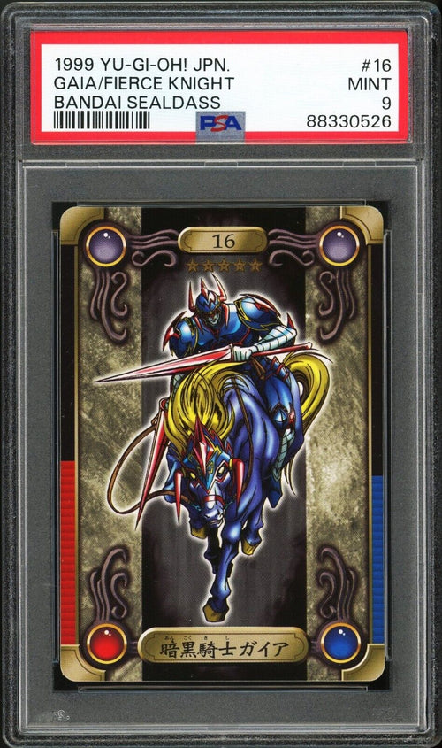 PSA 9 - 1999 YU-GI-OH! JAPANESE BANDAI SEALDASS 16 GAIA THE FIERCE KNIGHT