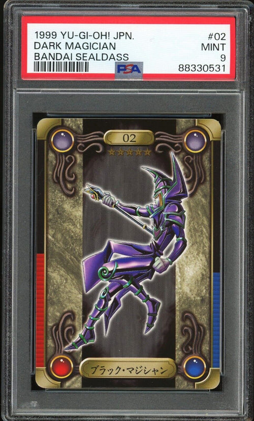 PSA 9 - 1999 YU-GI-OH! JAPANESE BANDAI SEALDASS 02 DARK MAGICIAN