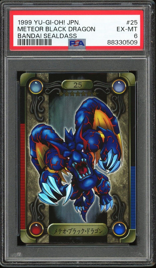PSA 6 - 1999 YU-GI-OH! JAPANESE BANDAI SEALDASS 25 METEOR BLACK DRAGON