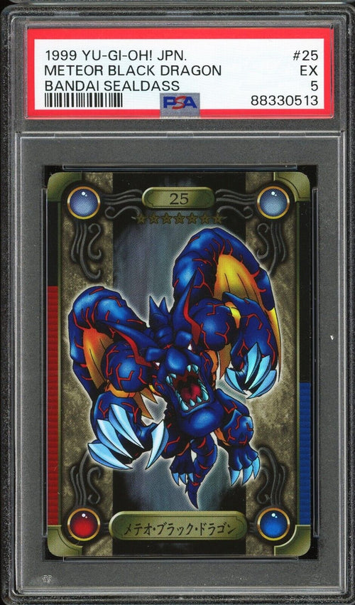 PSA 5 - 1999 YU-GI-OH! JAPANESE BANDAI SEALDASS 25 METEOR BLACK DRAGON