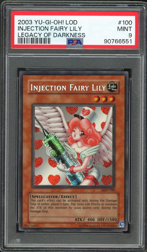 PSA 9 - 2003 YU-GI-OH! LOD-LEGACY OF DARKNESS 100 INJECTION FAIRY LILY