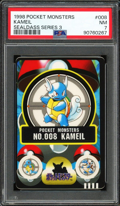 PSA 7  - 1998 POCKET MONSTERS SEALDASS SERIES 3 008 KAMEIL - WARTORTLE