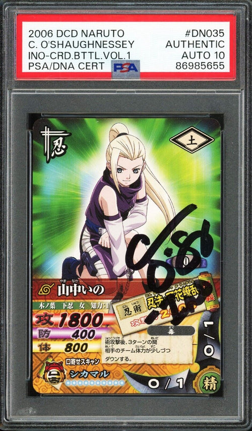 PSA AUTO 10 - 2005 NARUTO CARD GAME - INO YAMANKA - COLLEEN O'SHAUGHNESSY SIGNED