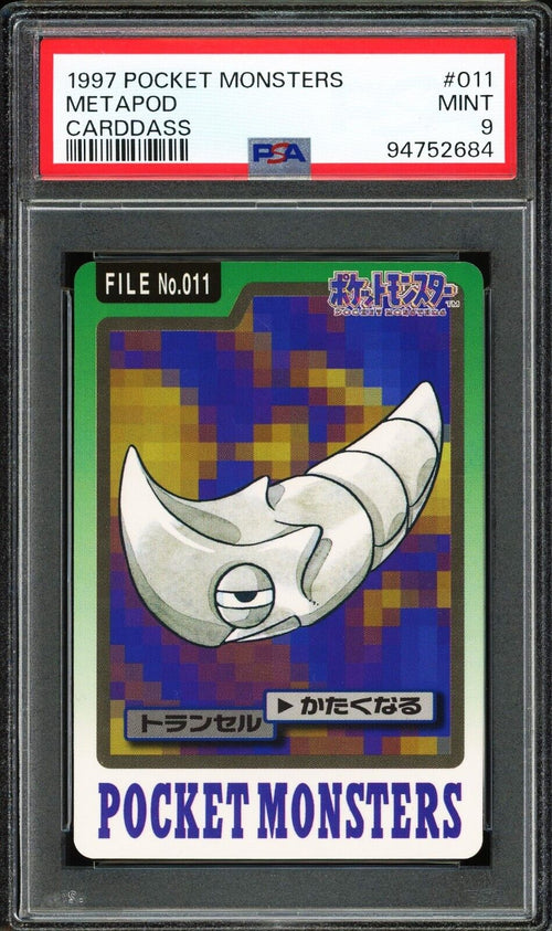 PSA 9 - 1997 POKEMON POCKET MONSTERS CARDDASS 011 METAPOD