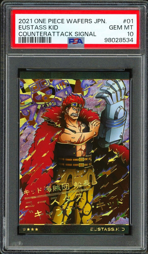 PSA 10 - 2021 ONE PIECE WAFERS JAPANESE COUNTERATTACK SIGNAL - EUSTASS KID #01