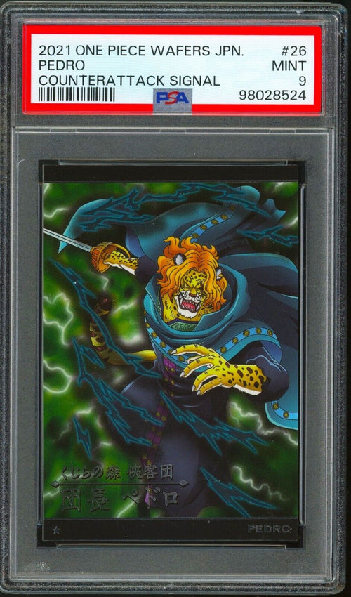 PSA 9 - 2021 ONE PIECE WAFERS JPN COUNTERATTACK PEDRO #26