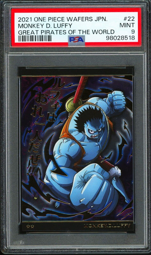 PSA 9 - 2021 ONE PIECE WAFERS JPN THE GREAT PIRATES  22 MONKEY D LUFFY