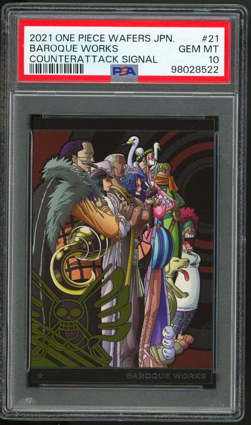 PSA 10 - 2021 ONE PIECE WAFERS JPN COUNTERATTACK SIGNAL - BAROQUE WORKS #@1
