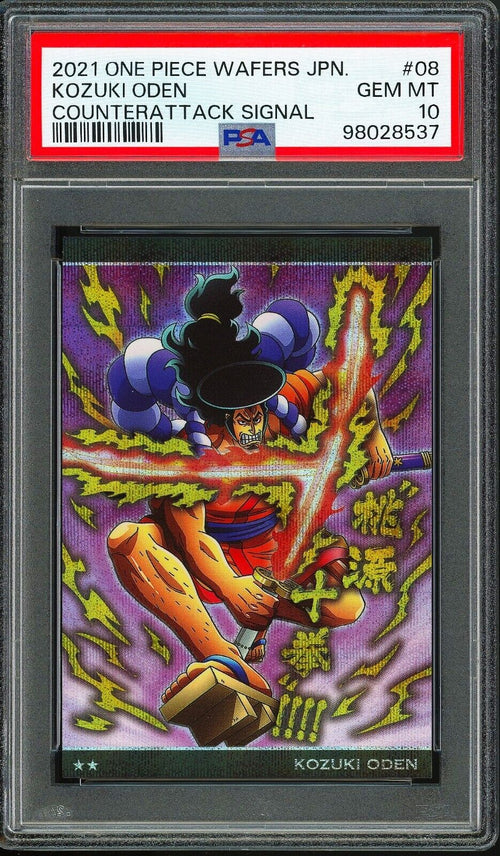 PSA 10 - 2021 ONE PIECE WAFERS JAPANESE COUNTERATTACK SIGNAL 08 KOZUKI ODEN