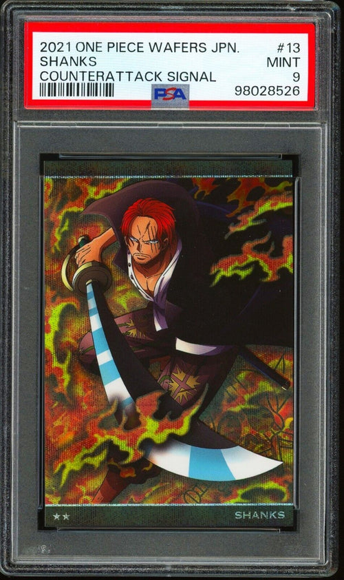 PSA 9 - 2021 ONE PIECE WAFERS JAPANESE COUNTERATTACK SIGNAL 13 SHANKS