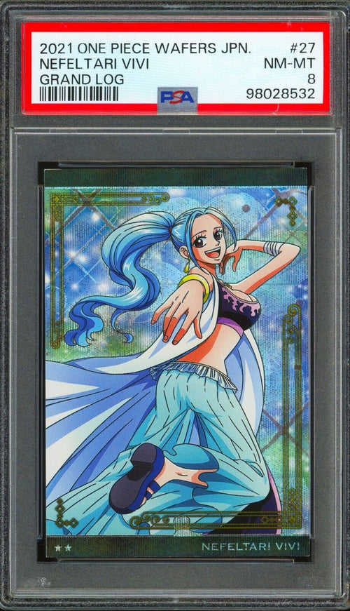 PSA 8 - 2021 ONE PIECE WAFERS JAPANESE GRAND LOG 27 NEFELTARI VIVI